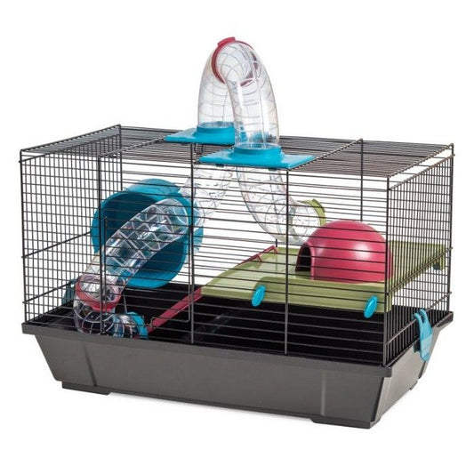 Cusca pentru hamsteri Voltrega 938 neagra cu accesorii, 50,5 x 28 x 32 cm