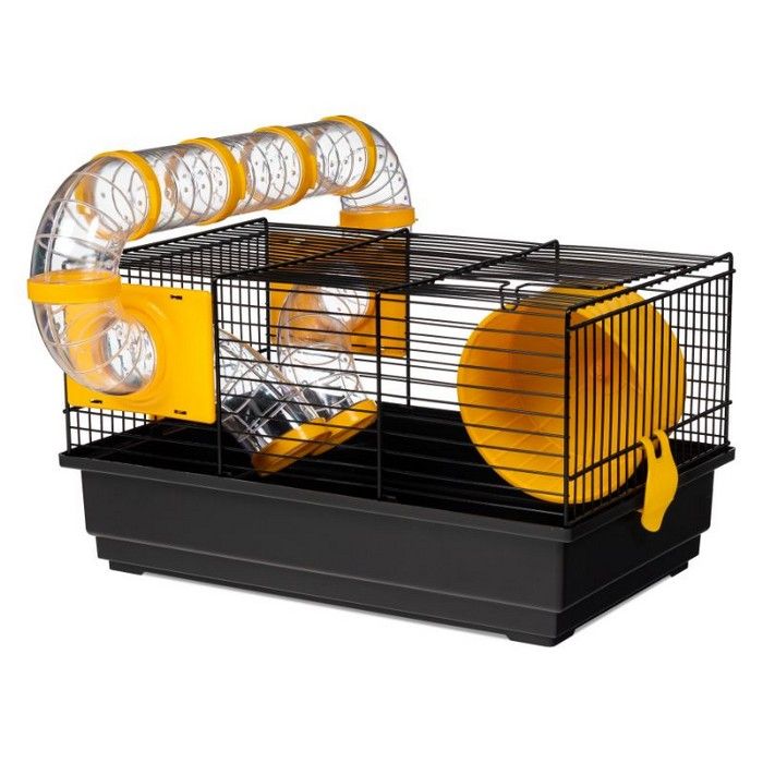 Cusca pentru hamsteri Voltrega 915 neagra cu accesorii, 39 x 25,5 x 22 cm