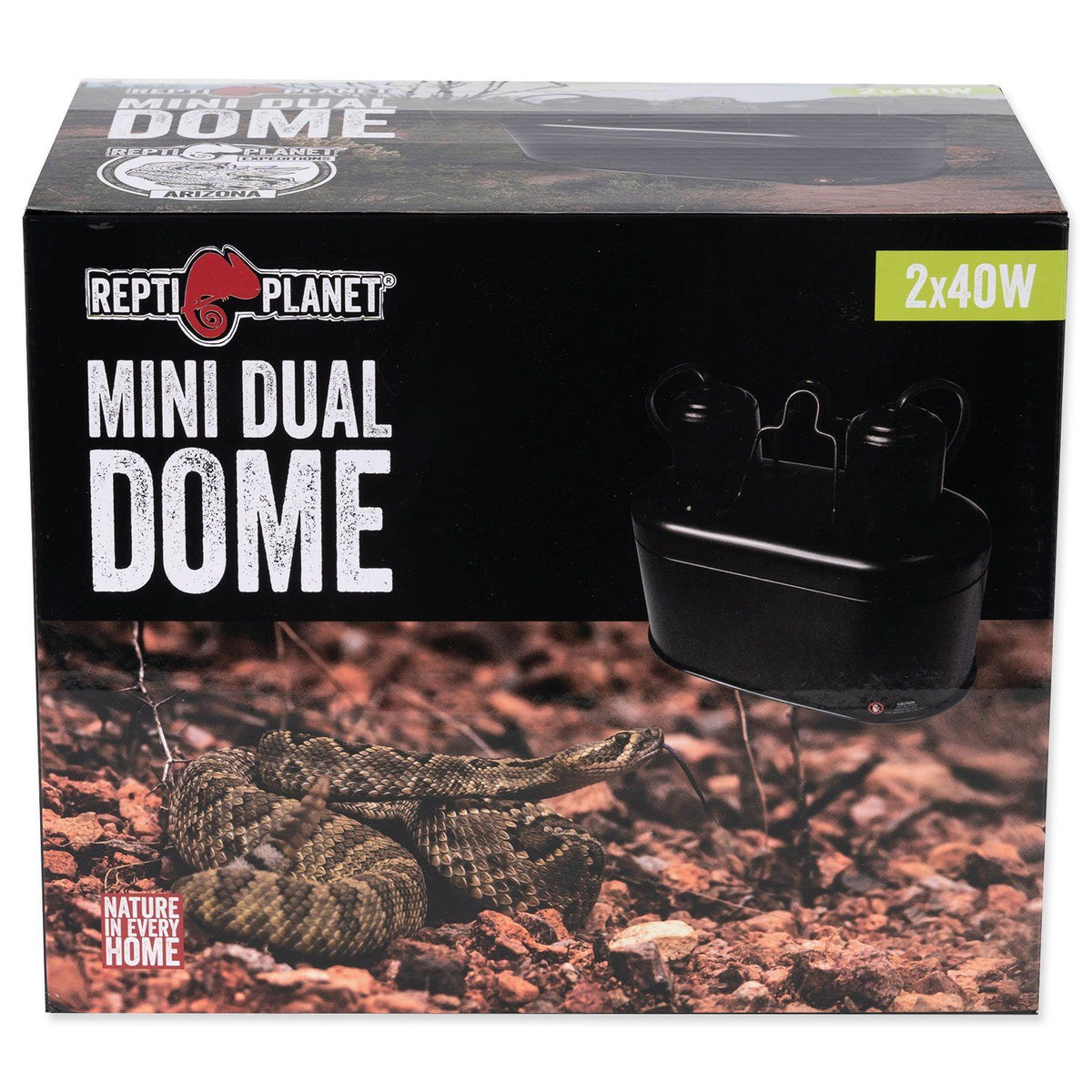 Lampa mini dubla pentru 2 becuri de 40w, Repti Planet, Mini Dual Dome Lamp Fixture