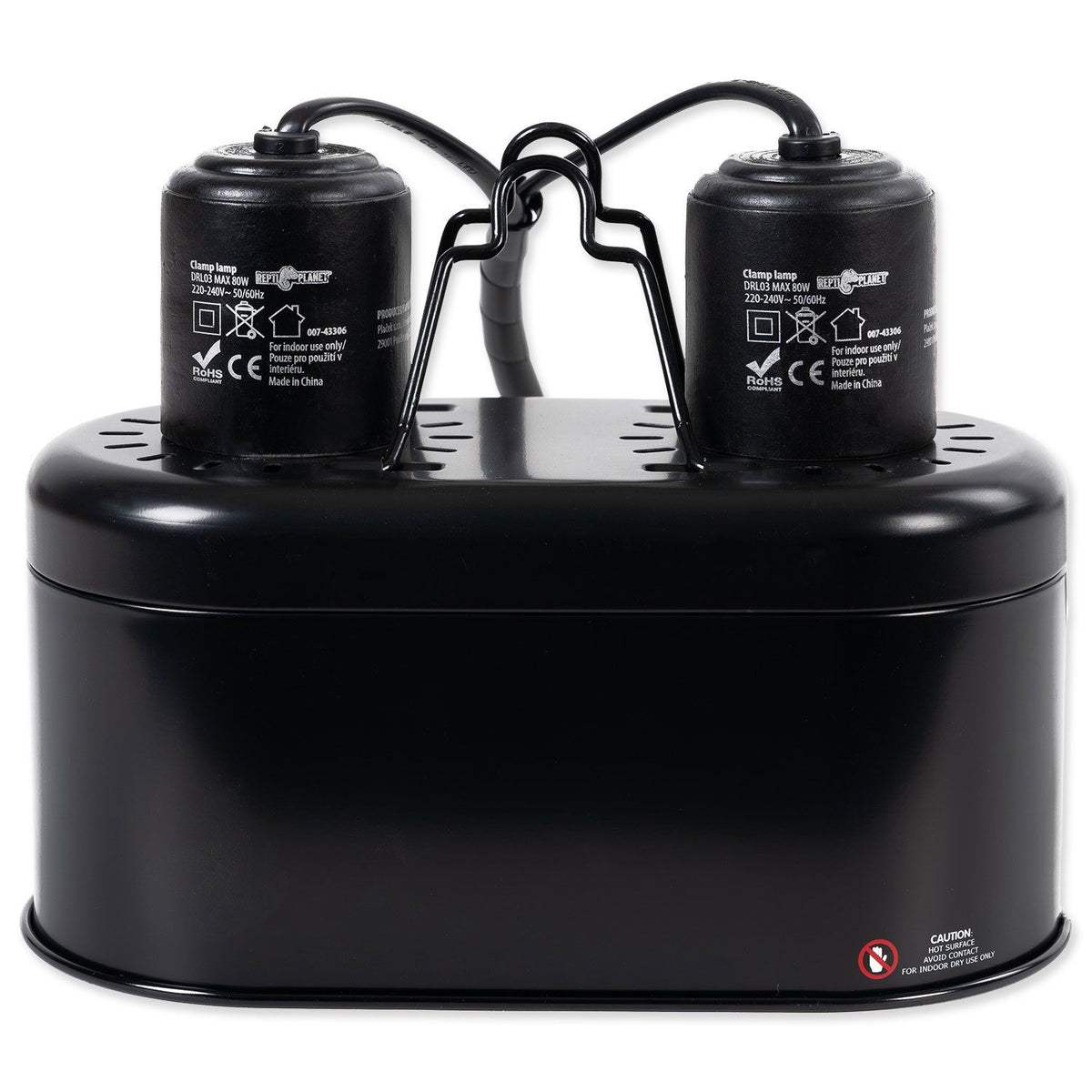 Lampa mini dubla pentru 2 becuri de 40w, Repti Planet, Mini Dual Dome Lamp Fixture