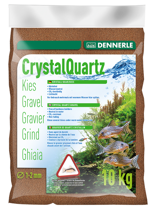 Substrat inert pentru acvariu, Dennerle, Crystal Quartz Gravel Light Brown, 10 kg