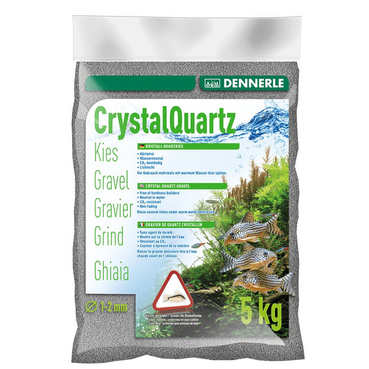 Substrat inert pentru acvariu,  Dennerle Crystal Quartz Gravel, slate grey