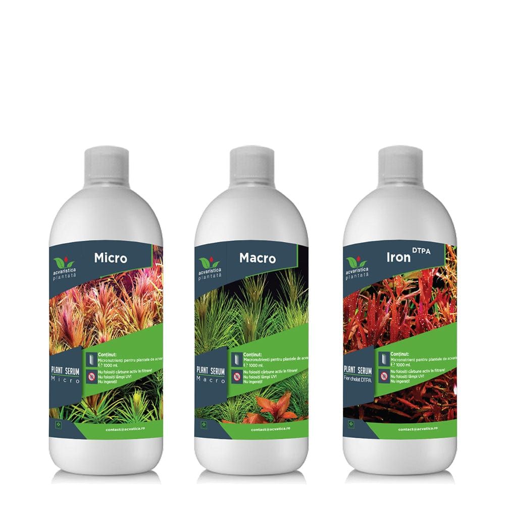 Pachet Fertilizare Acvariu micro-macro-fier Plant Serum 1000 ml