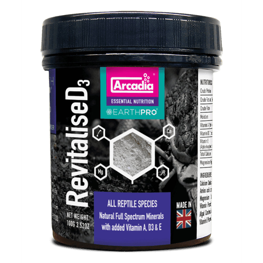 Supliment cu vitamine si minerale pentru Reptile Arcadia EarthPro Re Vitalise D3, 100g