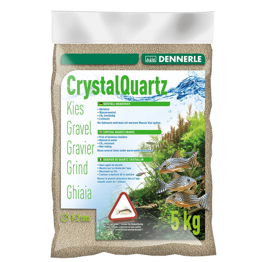 Substrat inert pentru acvariu, Dennerle Crystal Quartz Gravel, natural white