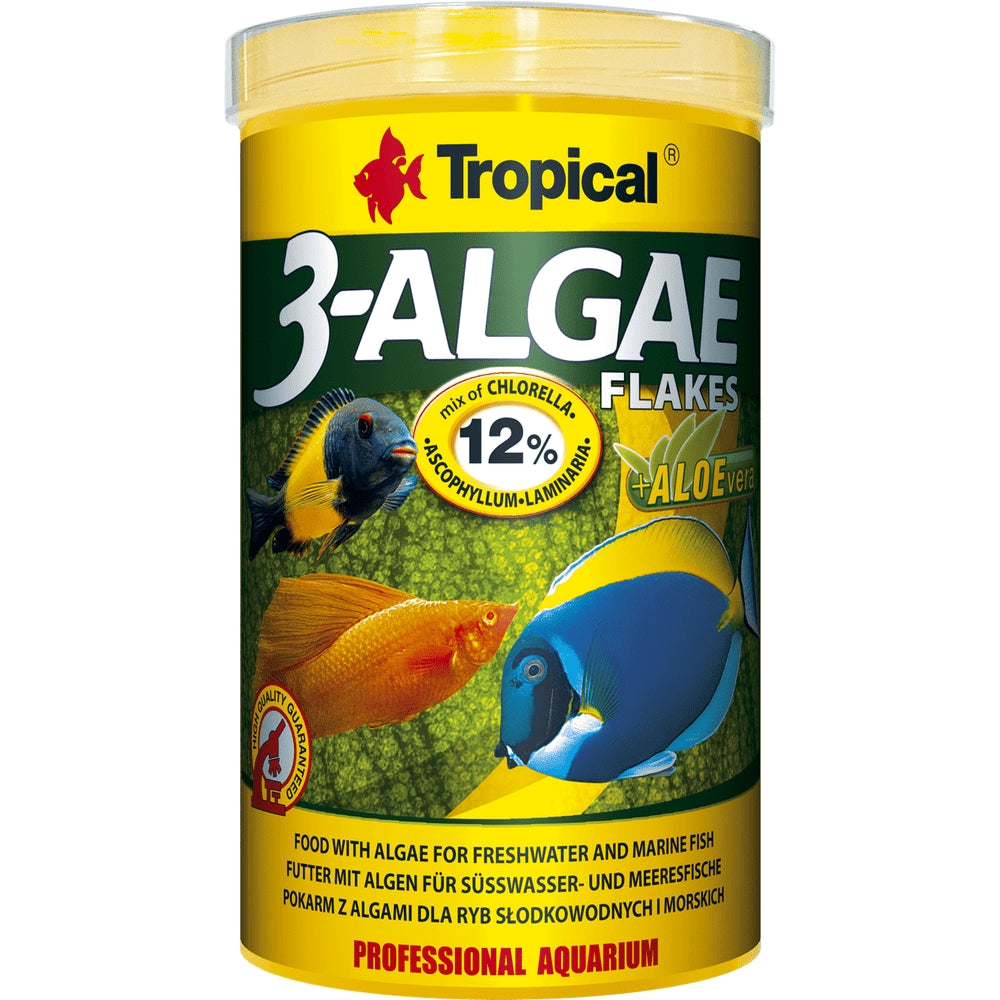 Hrană sub formă de fulgi pentru pești ierbivori, Tropical 3-Algae Flakes, 100ml/20g