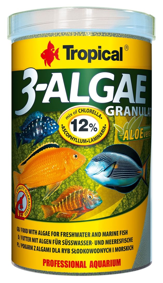 Hrana cu alge pentru pesti de apa dulce si marini, Tropical 3-Algae Granulat, 250ml / 110g