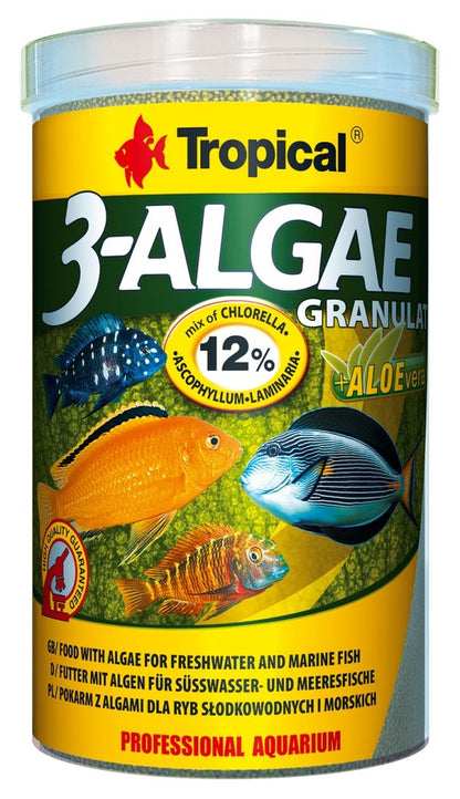 Hrana cu alge pentru pesti de apa dulce si marini, Tropical 3-Algae Granulat, 250ml / 110g