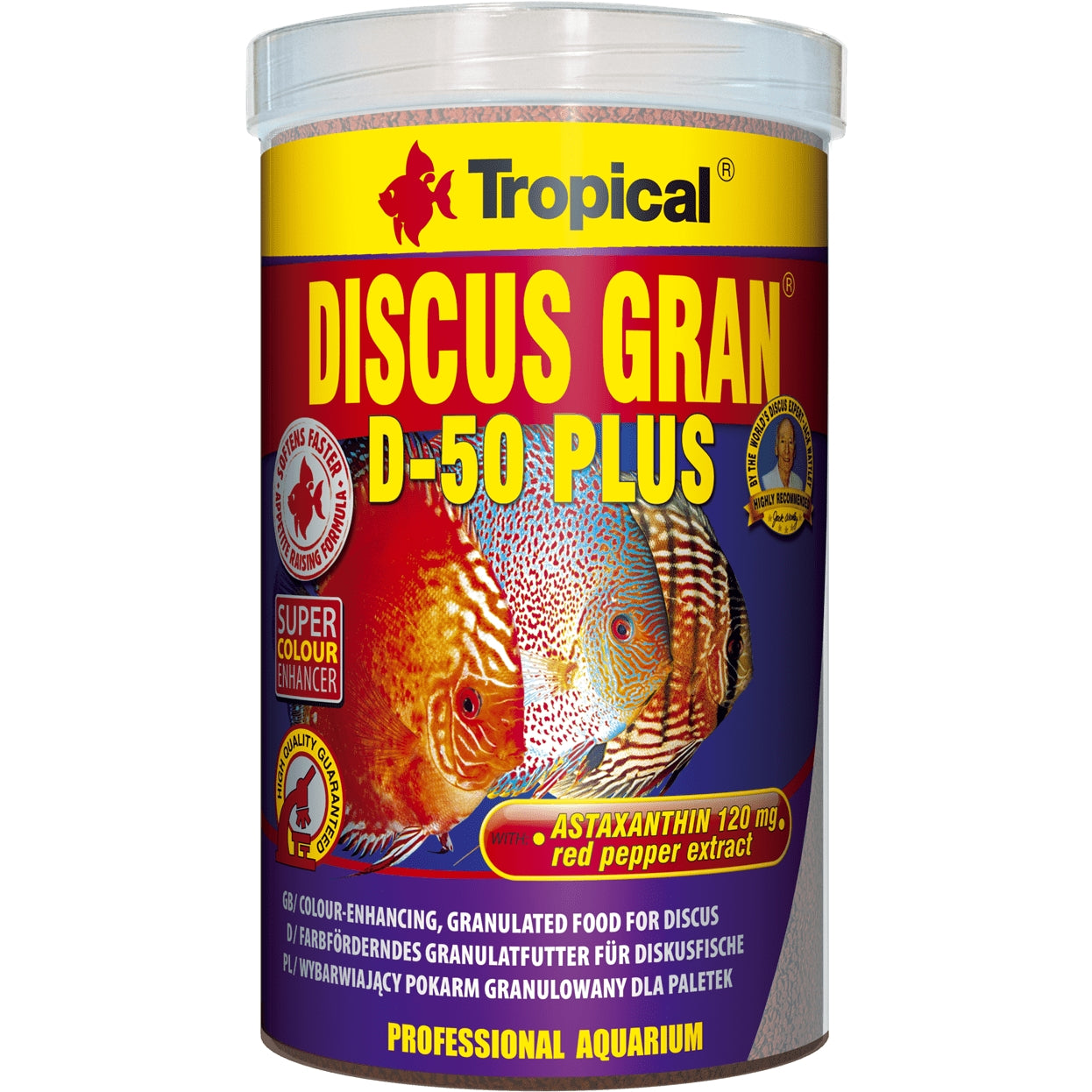 Hrană granulată pentru intensificarea coloritului peștilor, Tropical Discus Gran D-50 Plus, 110g/250ml