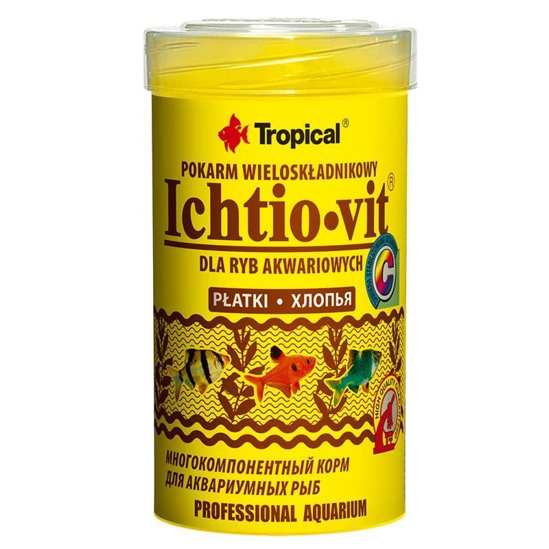 Fulgi pentru pești omnivori, Tropical Ichtio-vit, 100ml/20g