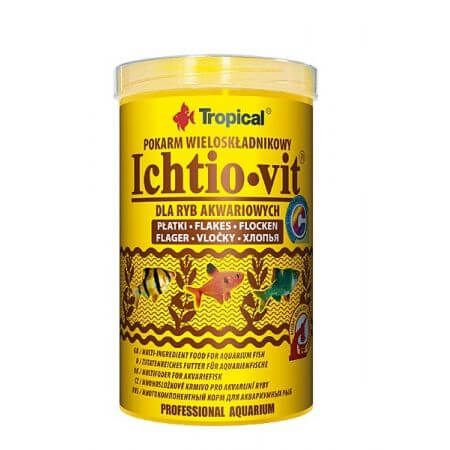 Fulgi pentru pești omnivori, Tropical Ichtio-vit, 500ml/100g