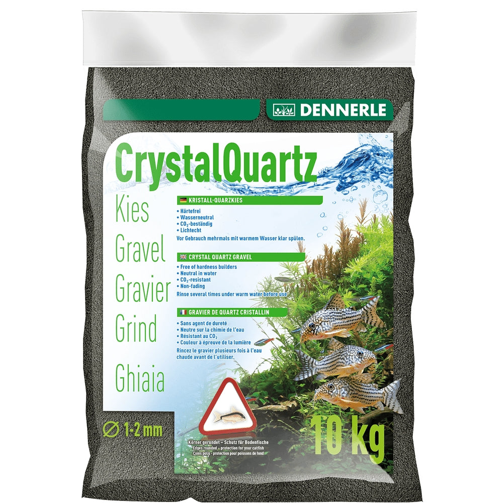 Substrat inert pentru acvariu, Dennerle, Crystal Quartz Gravel Diamond Black-10 kg