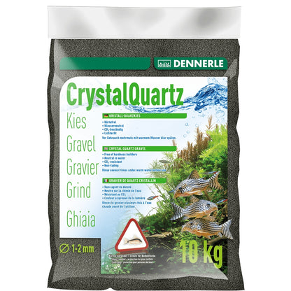 Substrat inert pentru acvariu, Dennerle, Crystal Quartz Gravel Diamond Black-10 kg