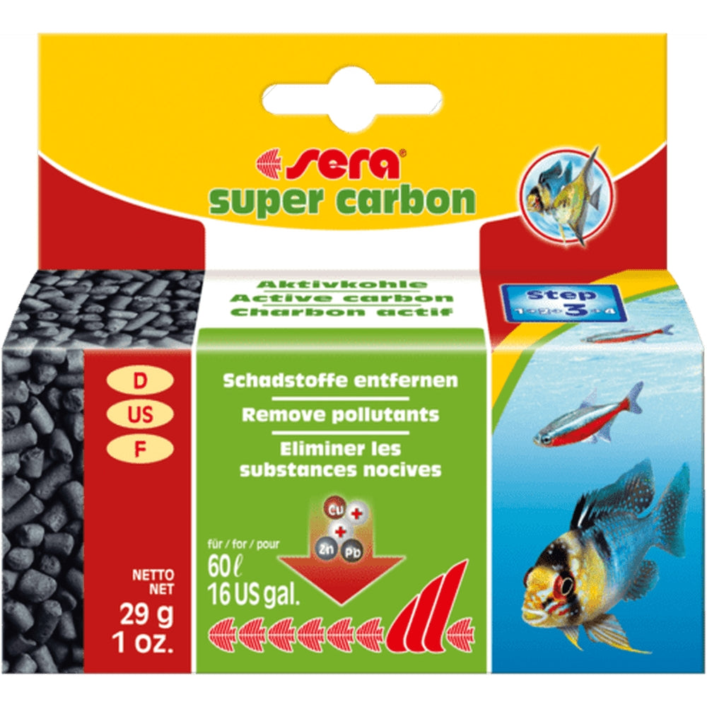 Mediu filtrant sub forma de carbune activ special, Sera Super carbon, 250 grame
