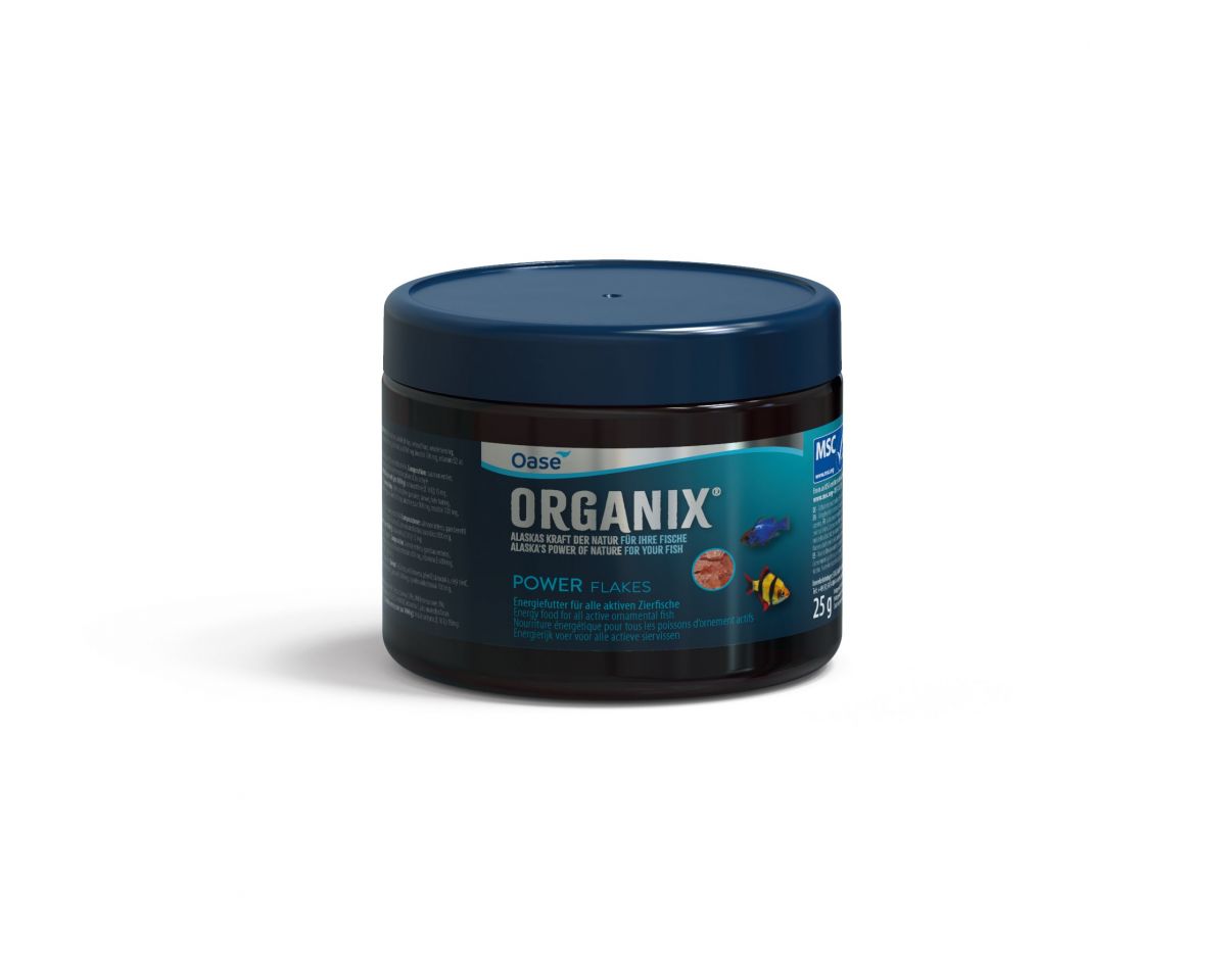 Hrana cu acizi gra i e entiali  i vitamine pentru pe ti ornamentali, ORGANIX Power Flake  150 ml, 25 g