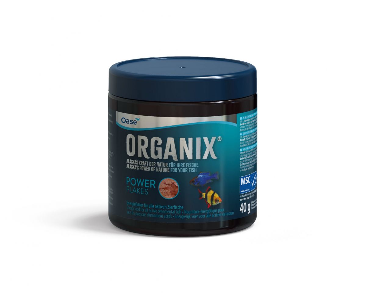 Hrana cu acizi gra i e entiali  i vitamine pentru pe ti ornamentali, ORGANIX Power Flake  250 ml, 40 g