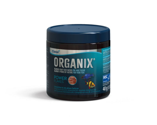 Hrana cu acizi grasi esentiali si vitamine pentru pesti ornamentali, ORGANIX Power Flakes 250 ml / 40 g