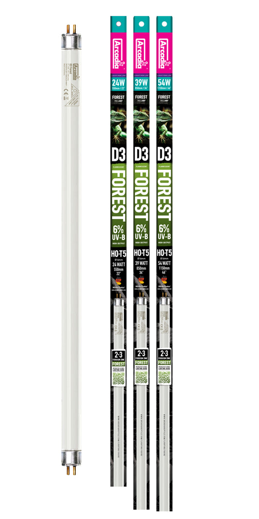 Neon pentru terariu, Arcadia, T5 D3+ 6% UVB, 54W, 1117 mm