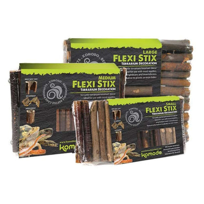 Betisoare din lemn pentru decorul terariului, Komodo Flexi Stix, Small