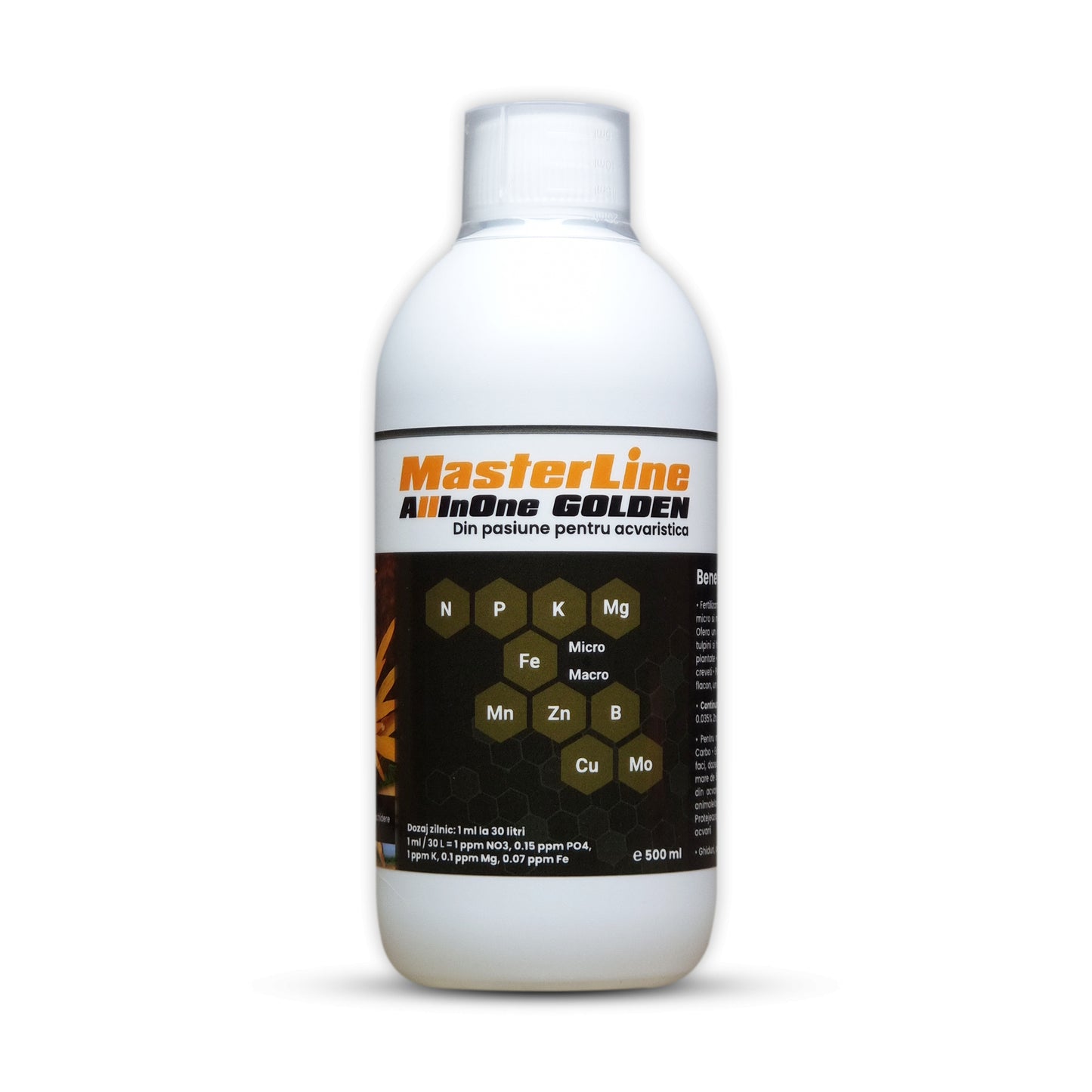 Fertilizant pentru plante acvatice, MasterLine All In One Golden, 500 ml