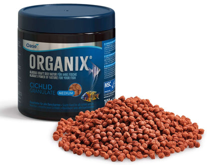 Hrana granulata pentru ciclide, Oase, Organix Cichlid Granulate medium, 100g/250ml