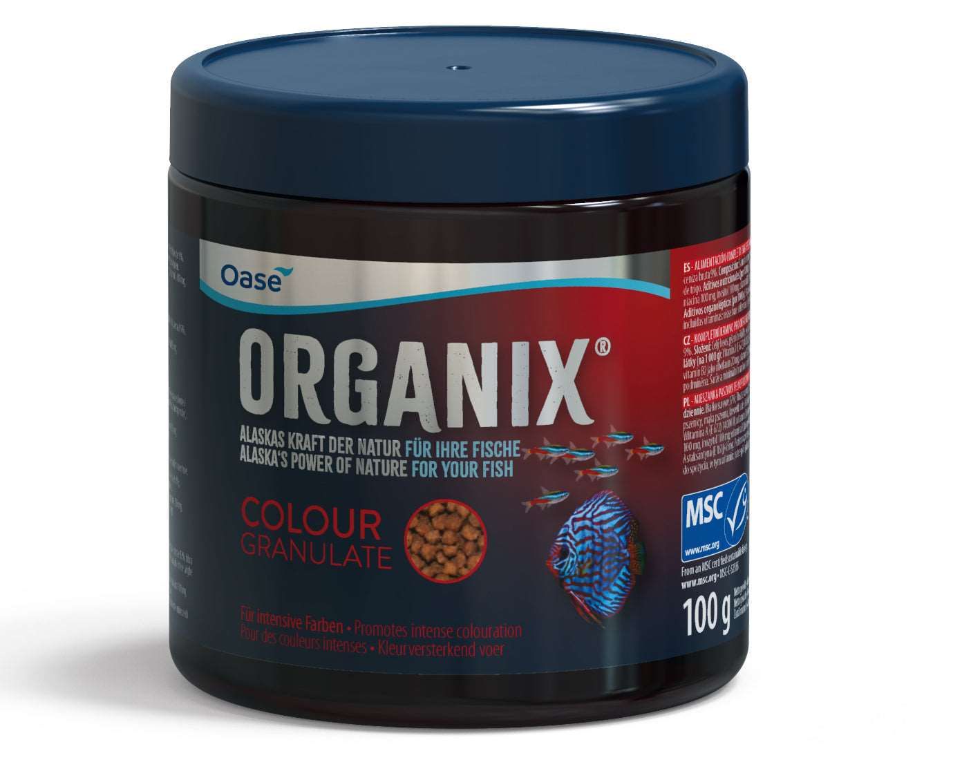 Hrana granulată pentru intensificarea culorii pestilor, Oase, ORGANIX Colour Granulate 250 ml / 100 g