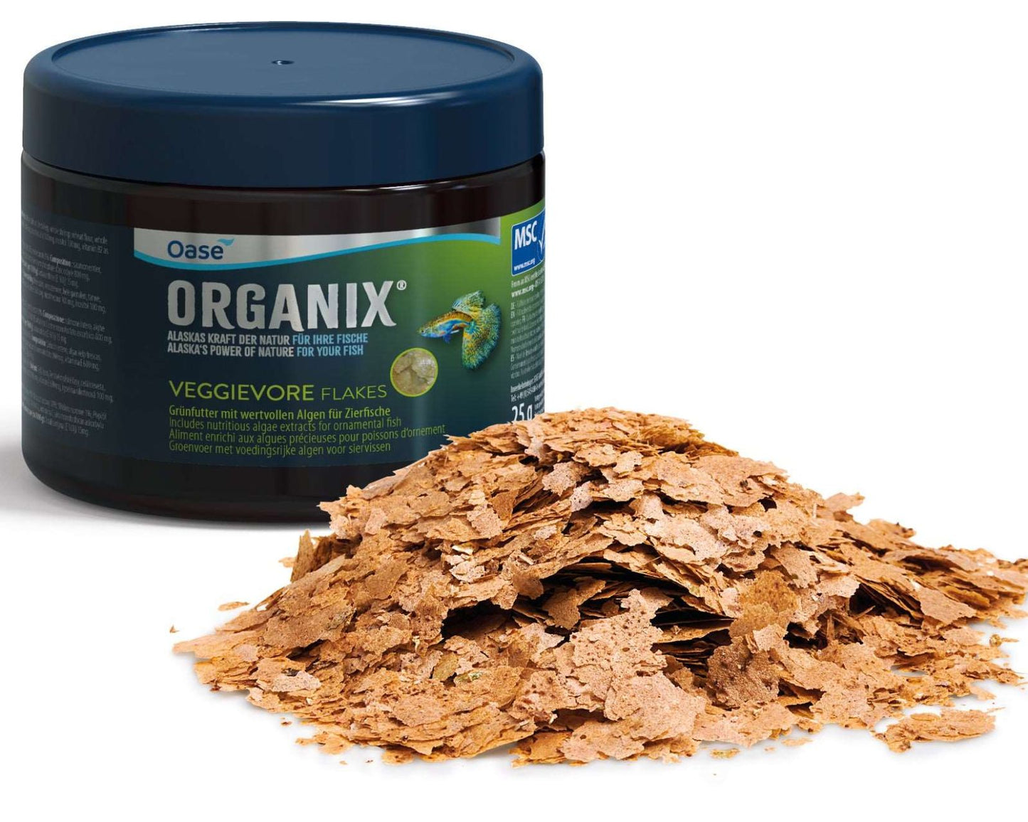 Hrana fulgi pentru pesti ierbivori, Oase, Organix Veggievore Flakes 40 g / 250 ml