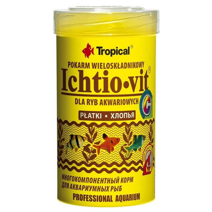 Fulgi pentru pești omnivori, Tropical Ichtio-vit, 500ml/100g