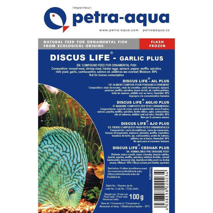 Hrana congelata cu usturoi pentru pesti ornamentali, DISCUS LIFE GARLIC PLUS, blister 100 g
