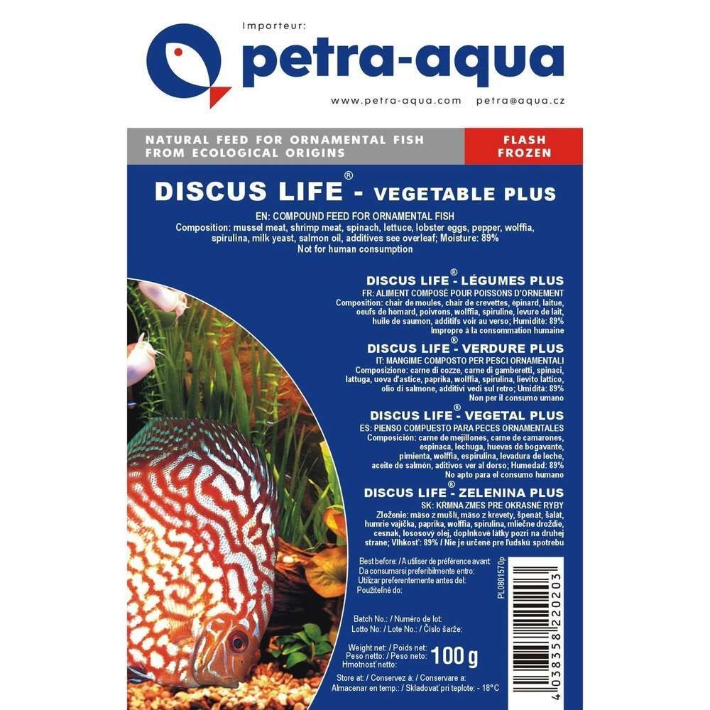 Hrana congelata pentru pesti ornamentali, DISCUS LIFE VEGETABLE PLUS, blister 100 g