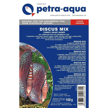 Hrana congelata pentru pesti ornamentali, DISCUS MIX Turkey Heart Based, blister 100 g