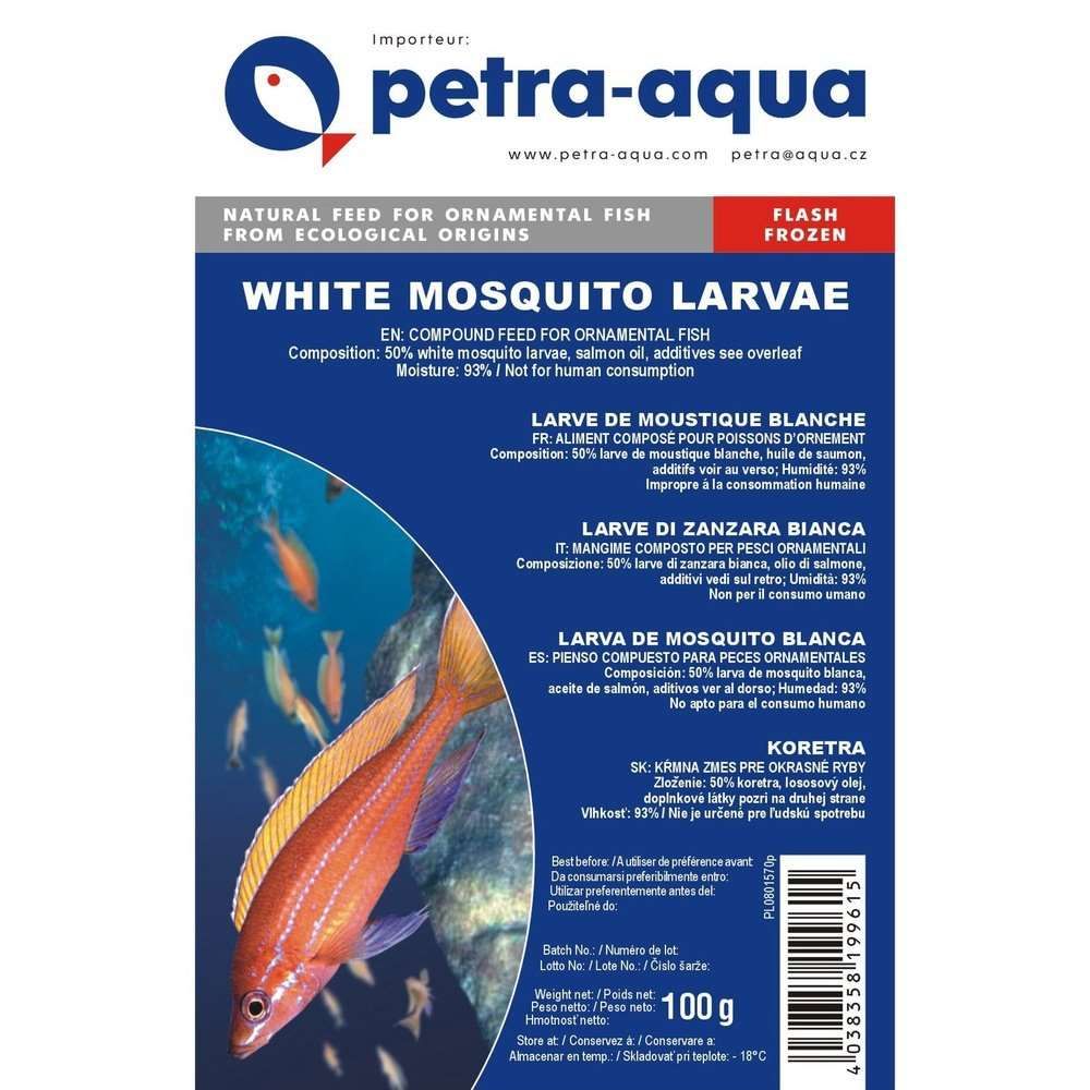 Hrană congelată pentru pești ornamentali, WHITE MOSQUITO LARVAE (larve de țânțari albi), blister 100 g