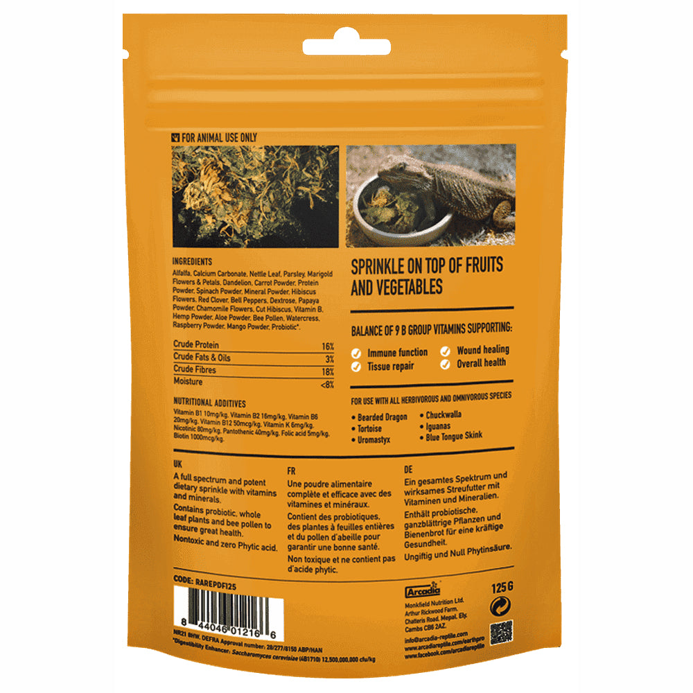 Hrană pentru Reptile Arcadia EarthPro DragonFuel, pungă resigilabilă, 125g