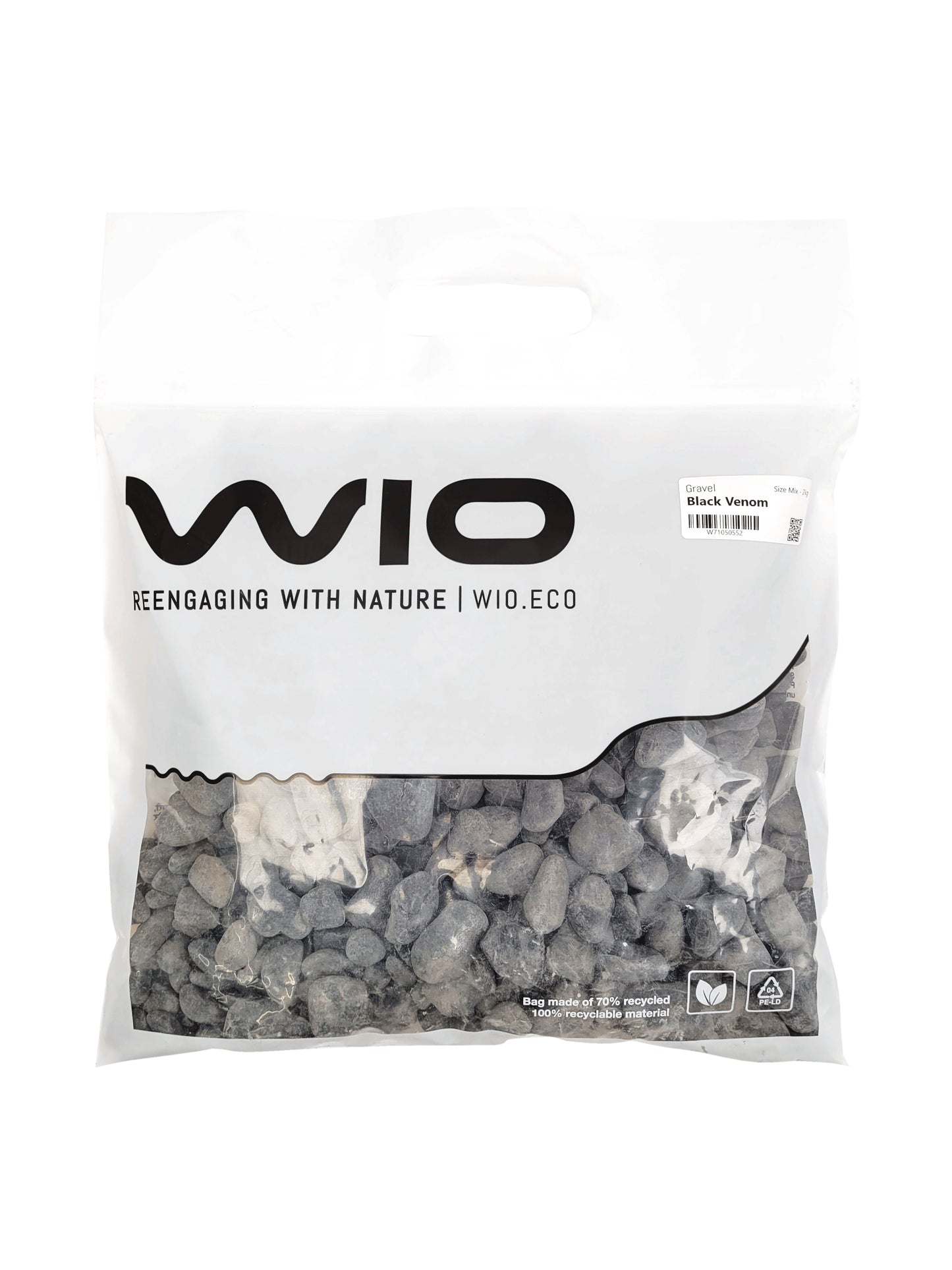 Pietris decor acvarii si terarii, Wio, Black Venom Gravel Mix, 2 kg