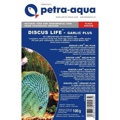 Hrana congelata cu usturoi pentru pesti ornamentali, DISCUS LIFE GARLIC PLUS, blister 100 g