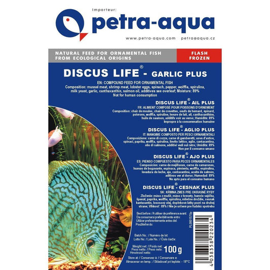 Hrana congelata cu usturoi pentru pesti ornamentali, DISCUS LIFE GARLIC PLUS, blister 100 g