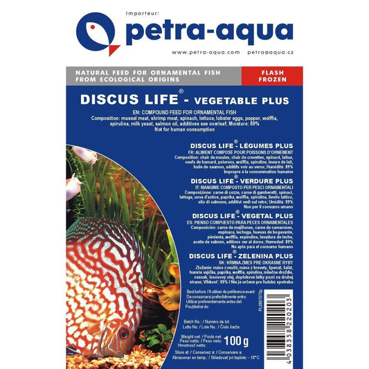Hrana congelata pentru pesti ornamentali, DISCUS LIFE VEGETABLE PLUS, blister 100 g