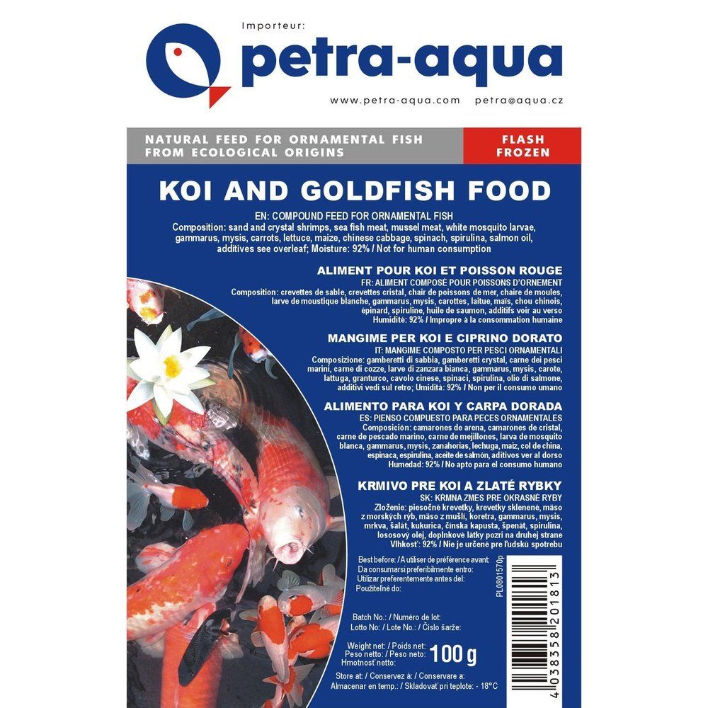 Hrana congelata pentru pesti ornamentali, KOI AND GOLDFISH FOOD, blister 100 g
