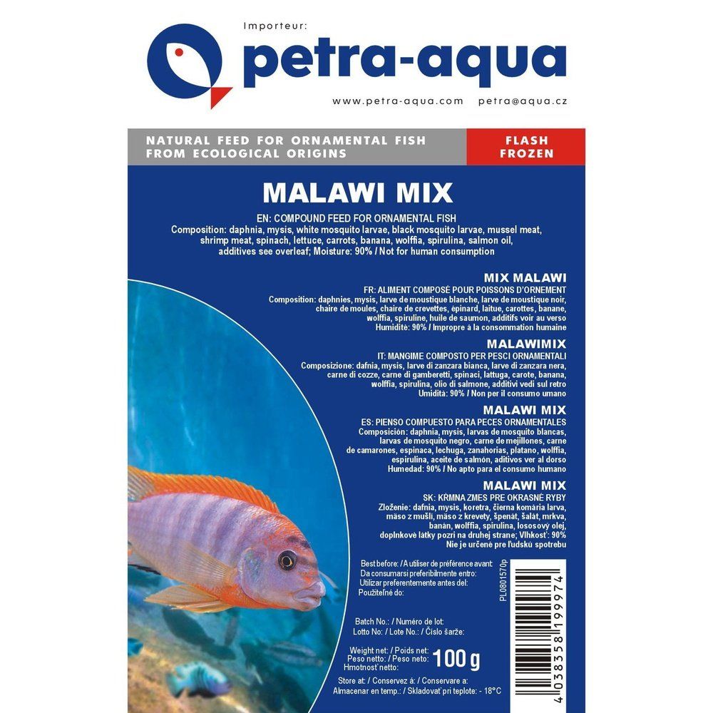 Hrana congelata pentru pesti ornamentali, MALAWI MIX, blister 100 g
