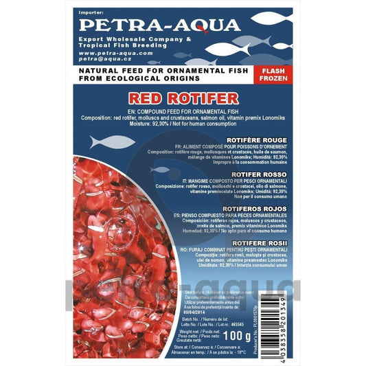 Hrană congelată pentru pești ornamentali, RED ROTIFER, blister 100 g