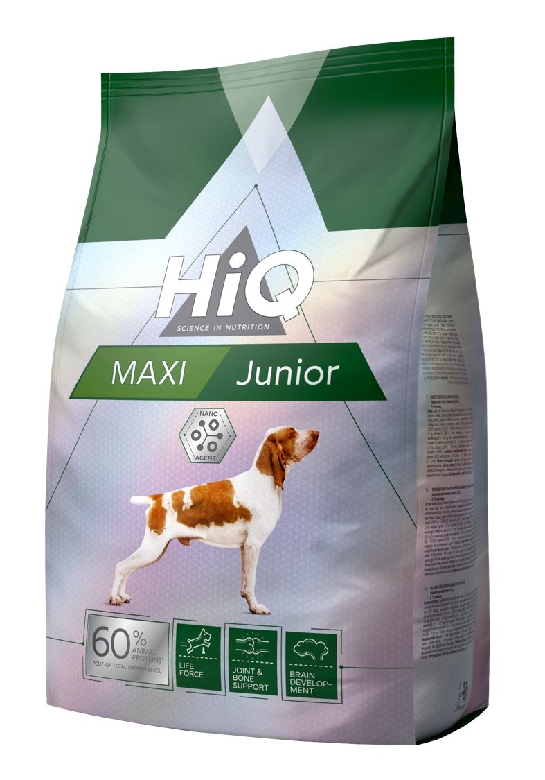 Hrana uscata pentru caini tineri de talie mare pe baza de carne de pasare. HiQ Maxi Junior, 2.8kg