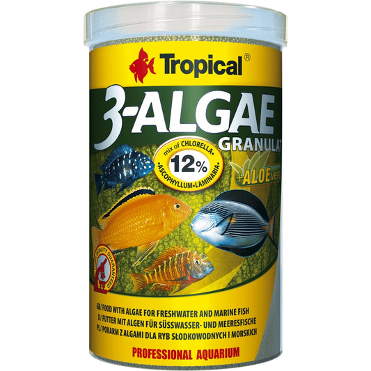 Hrana cu alge pentru pesti de apa dulce si marini, Tropical 3-Algae Granulat, 250ml / 95 g