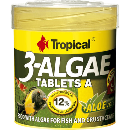 Hrana cu alge pentru pesti de apa dulce si de mare Tropical 3-Algae Tablets A, 50ml / 36g