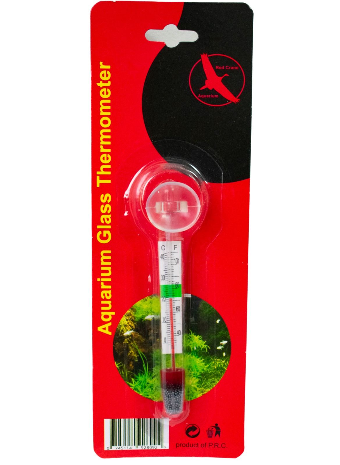 Termometru de sticla pentru acvariu, Red Crane