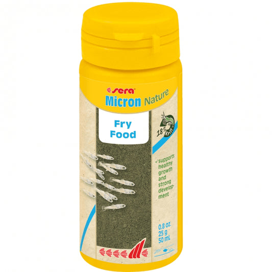 Hrana sub forma de pulbere pentru puiet și alevini, Sera Micron Nature 25g/50ml