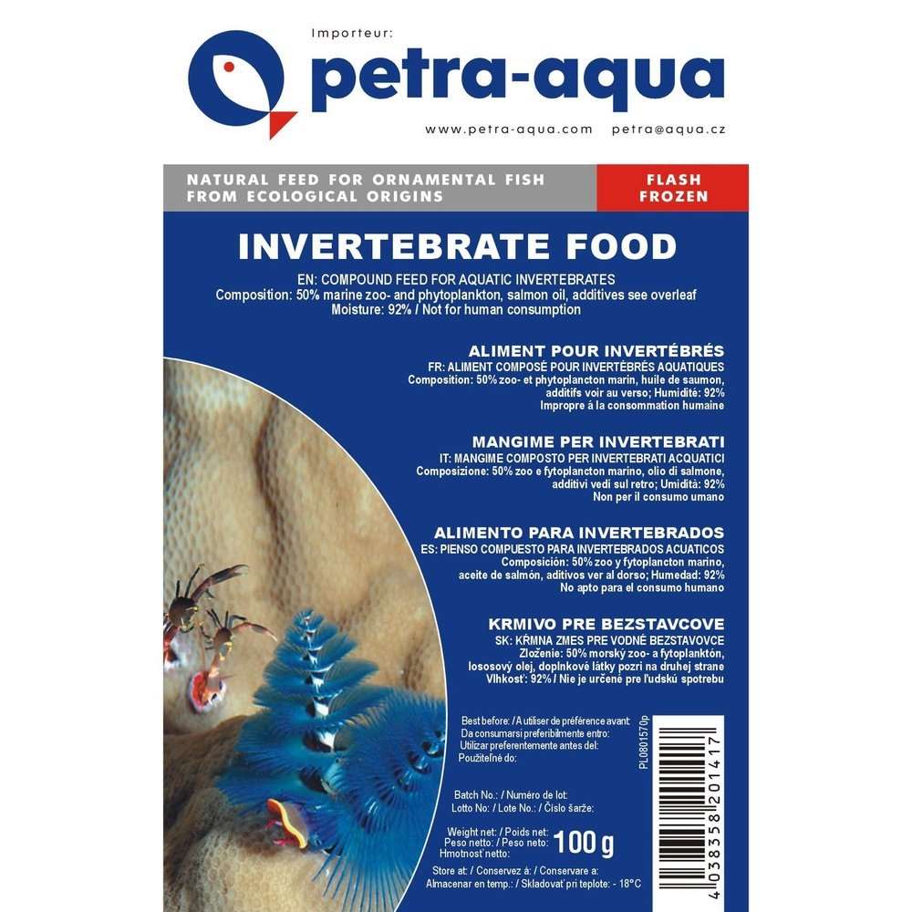 Petra-aqua Fish Food Hrană congelată pentru nevertebrate acvatice, INVERTEBRATES SPECIAL FOOD, 100 g