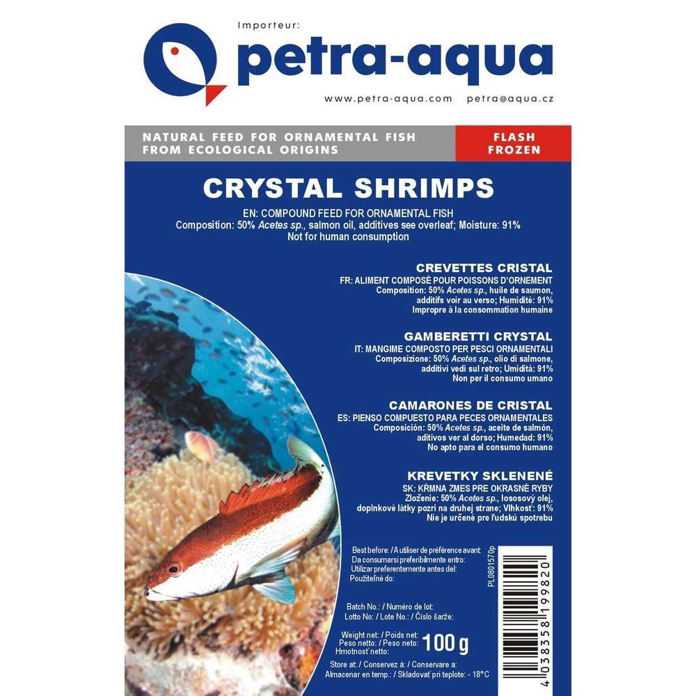 Petra-aqua Fish Food Hrană congelată pentru pești ornamentali, CRYSTAL SHRIMPS