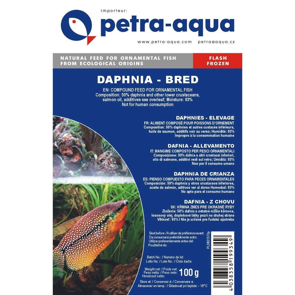 Petra-aqua Fish Food Hrană congelată pentru pești ornamentali, DAPHNIA BRED,  blister 100 g