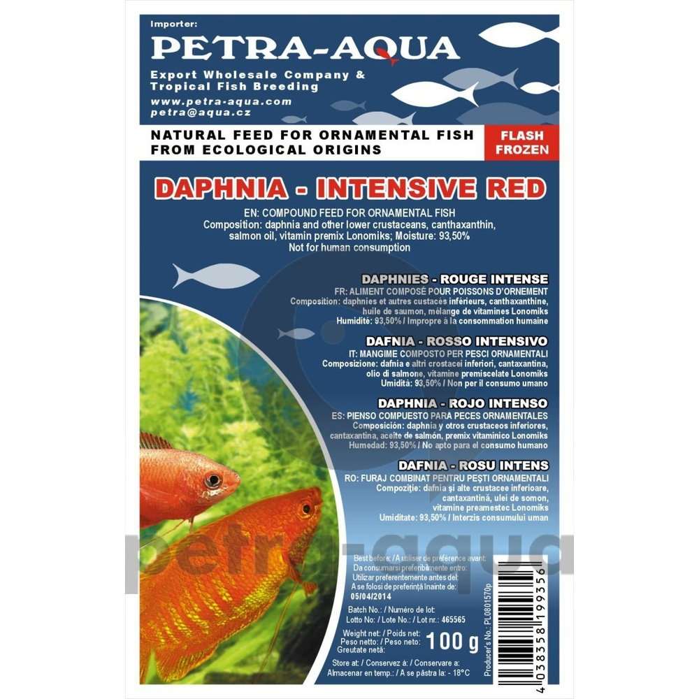 Petra-aqua Fish Food Hrană congelată pentru pești ornamentali, DAPHNIA INTENSIVE RED, blister 100 g