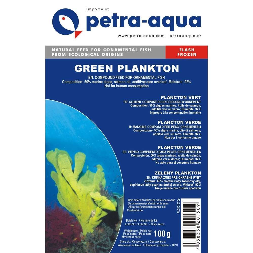 Petra-aqua Fish Food Hrană congelată pentru pești ornamentali, GREEN PLANKTON, blister 100 g